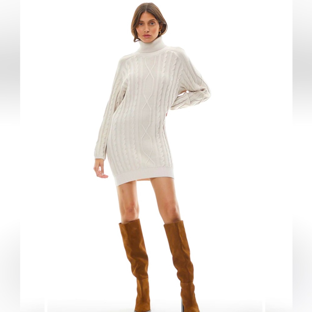 Brand New, Never been worn YFB Aurella Cable Knit Sweater Dress Sea Salt